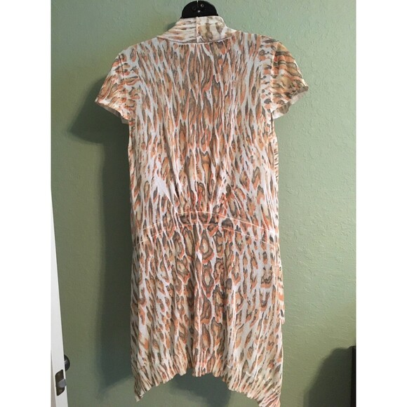 Alberto Makali Asymmetrical Open Animal Print Cardigan Short Sleeve  Size L. - Picture 4 of 6